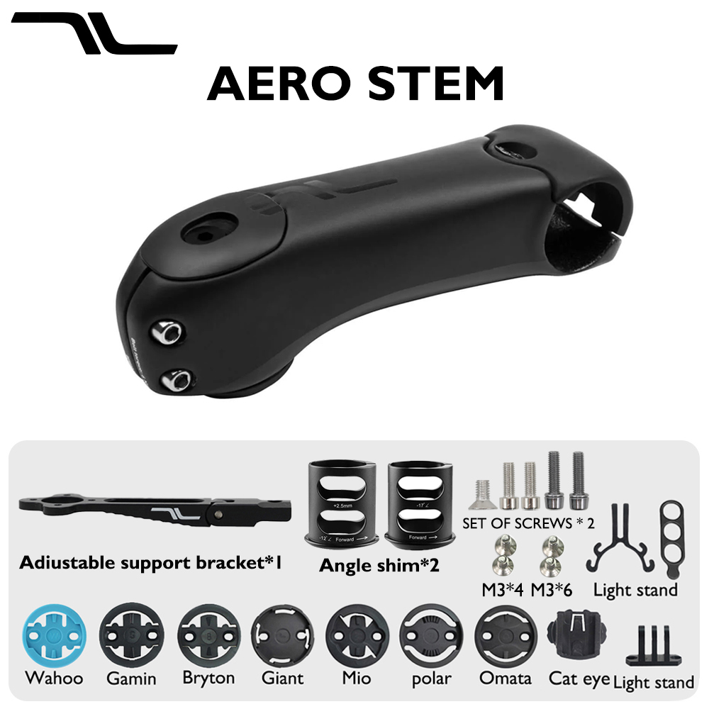 Edelweiss Stem Cell - AERO Rennrad-Vorbau aus Carbon, Verstellbarer Winkel,