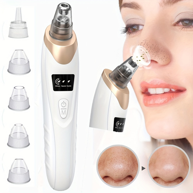 Luxury Skincare Acne - Mitesser-Entferner, Poren-Staubsauger – 5-Saugkraft – USB-abweisendes