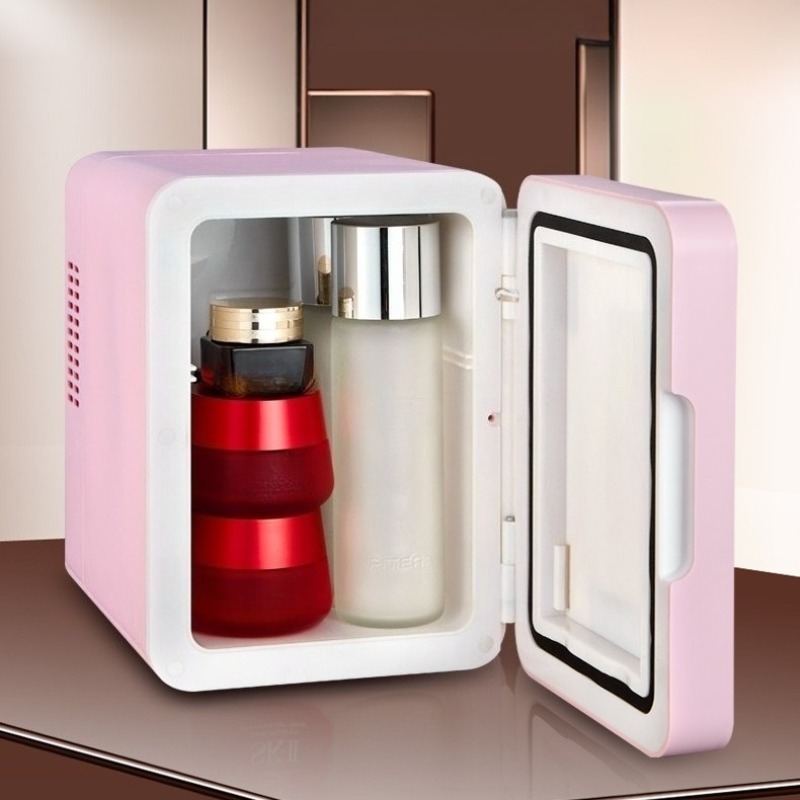 Luxury Skincare & Spa Photos - Tragbarer Mini-Make-up-Kühler, luxuriöser Kosmetikkühlschrank mit Spiegel,