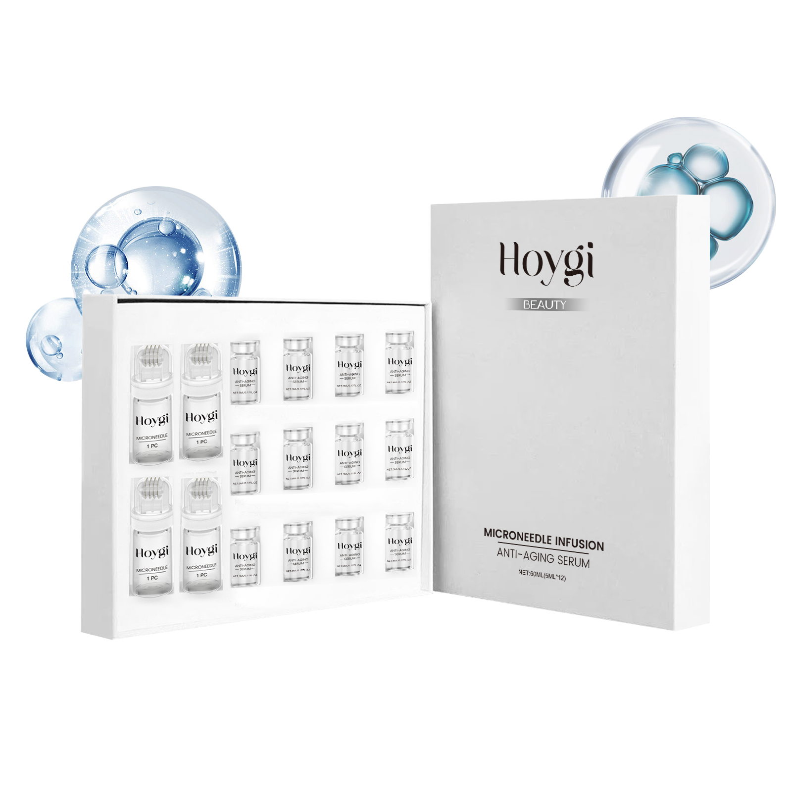 Luxury Skincare Brands - Straffendes Gesichtsserum-Set mit Mikronadel-Roller Anti-Aging Straffende